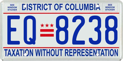 DC license plate EQ8238