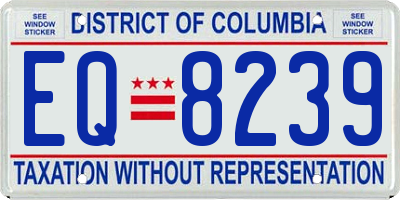 DC license plate EQ8239