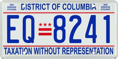 DC license plate EQ8241