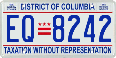 DC license plate EQ8242