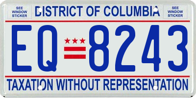 DC license plate EQ8243