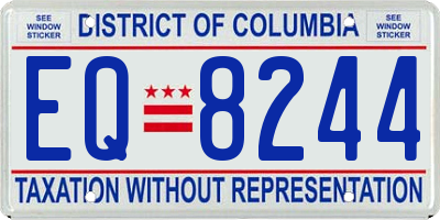DC license plate EQ8244