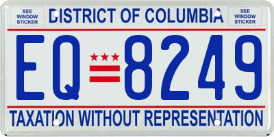 DC license plate EQ8249