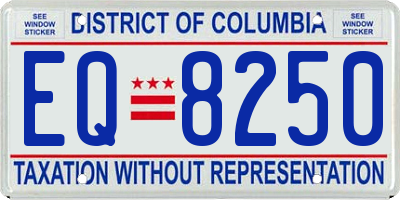 DC license plate EQ8250