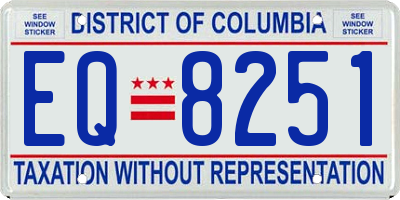 DC license plate EQ8251
