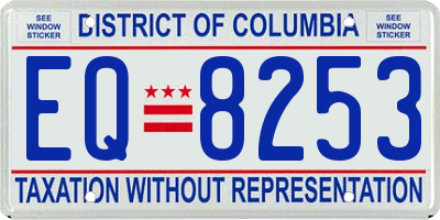 DC license plate EQ8253