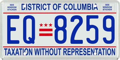 DC license plate EQ8259