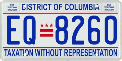 DC license plate EQ8260