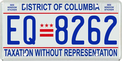DC license plate EQ8262