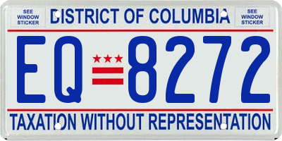 DC license plate EQ8272
