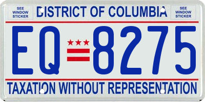 DC license plate EQ8275