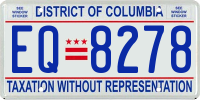 DC license plate EQ8278