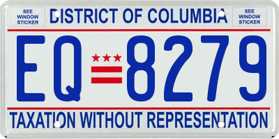 DC license plate EQ8279
