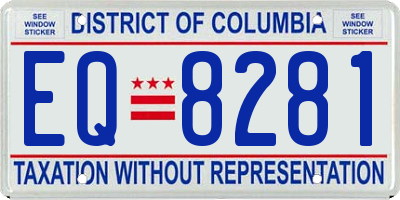 DC license plate EQ8281