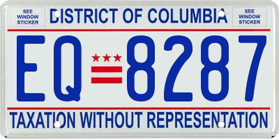 DC license plate EQ8287