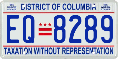 DC license plate EQ8289