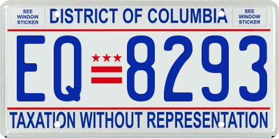 DC license plate EQ8293