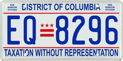 DC license plate EQ8296