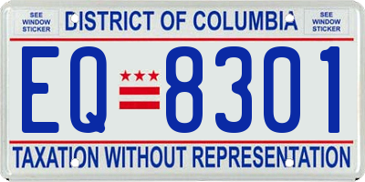 DC license plate EQ8301