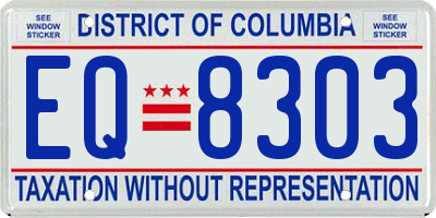 DC license plate EQ8303