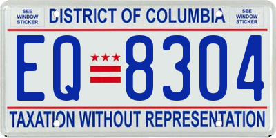 DC license plate EQ8304
