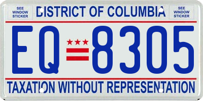 DC license plate EQ8305
