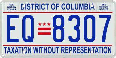 DC license plate EQ8307
