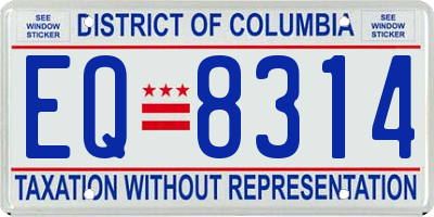 DC license plate EQ8314