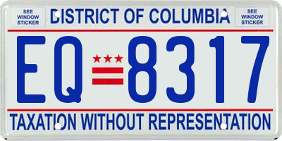DC license plate EQ8317