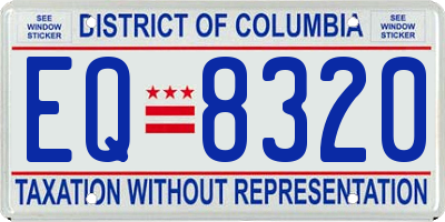 DC license plate EQ8320
