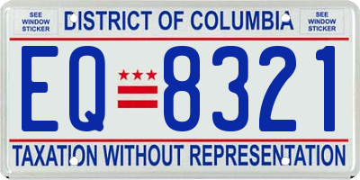 DC license plate EQ8321