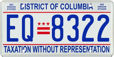 DC license plate EQ8322