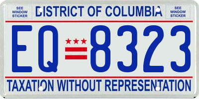 DC license plate EQ8323