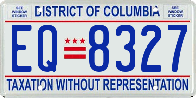 DC license plate EQ8327