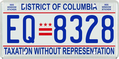 DC license plate EQ8328