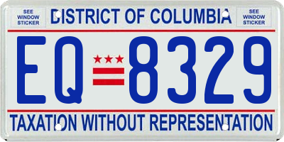 DC license plate EQ8329