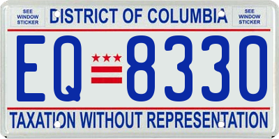 DC license plate EQ8330