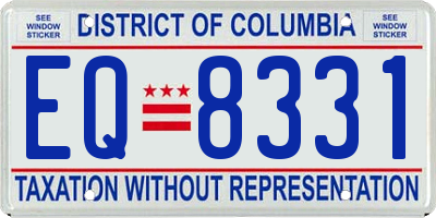 DC license plate EQ8331