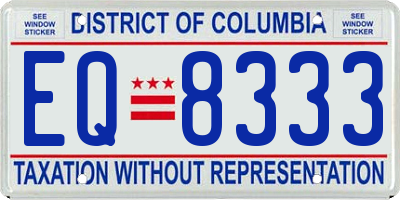 DC license plate EQ8333