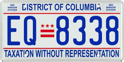 DC license plate EQ8338