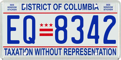 DC license plate EQ8342