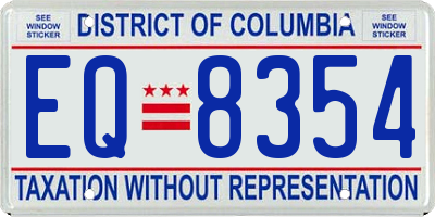 DC license plate EQ8354