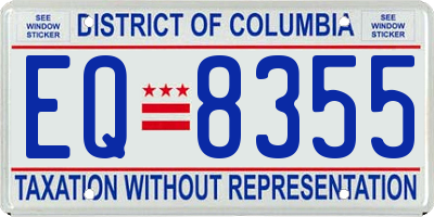DC license plate EQ8355