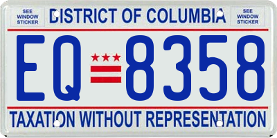 DC license plate EQ8358