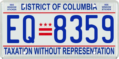 DC license plate EQ8359