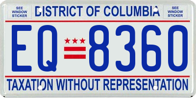 DC license plate EQ8360