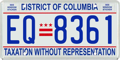 DC license plate EQ8361