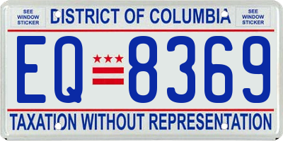 DC license plate EQ8369