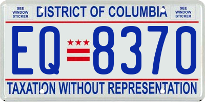 DC license plate EQ8370