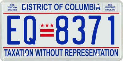 DC license plate EQ8371